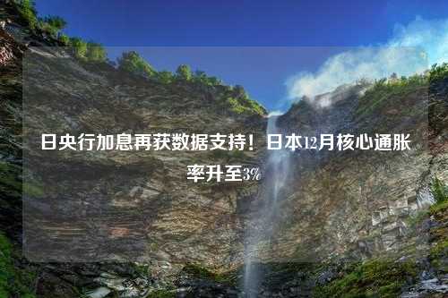 日央行加息再获数据支持！日本12月核心通胀率升至3%